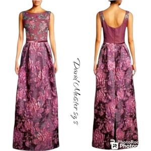 NWT David Meister Floral Maxi Dress Sz 8